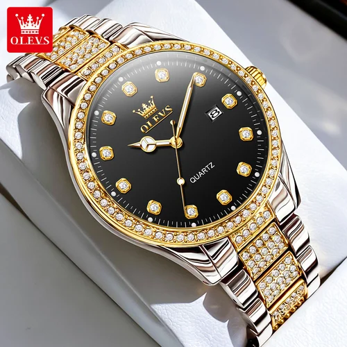 OLEVS, nuevos relojes de moda para Hombre, Reloj de pulsera de cuarzo de lujo de marca superior, Reloj deportivo de acero inoxidable para Hombre, Reloj para Hombre 2025