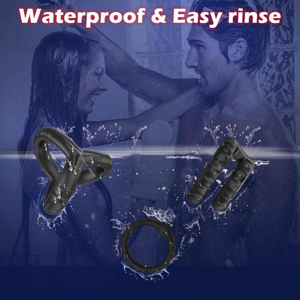 Newest Penis Ring Reusable Silicone Semen Cock Ring Penis Enlargement Delayed Ejaculation Sex Toys For Men Dick Enlarger Rings