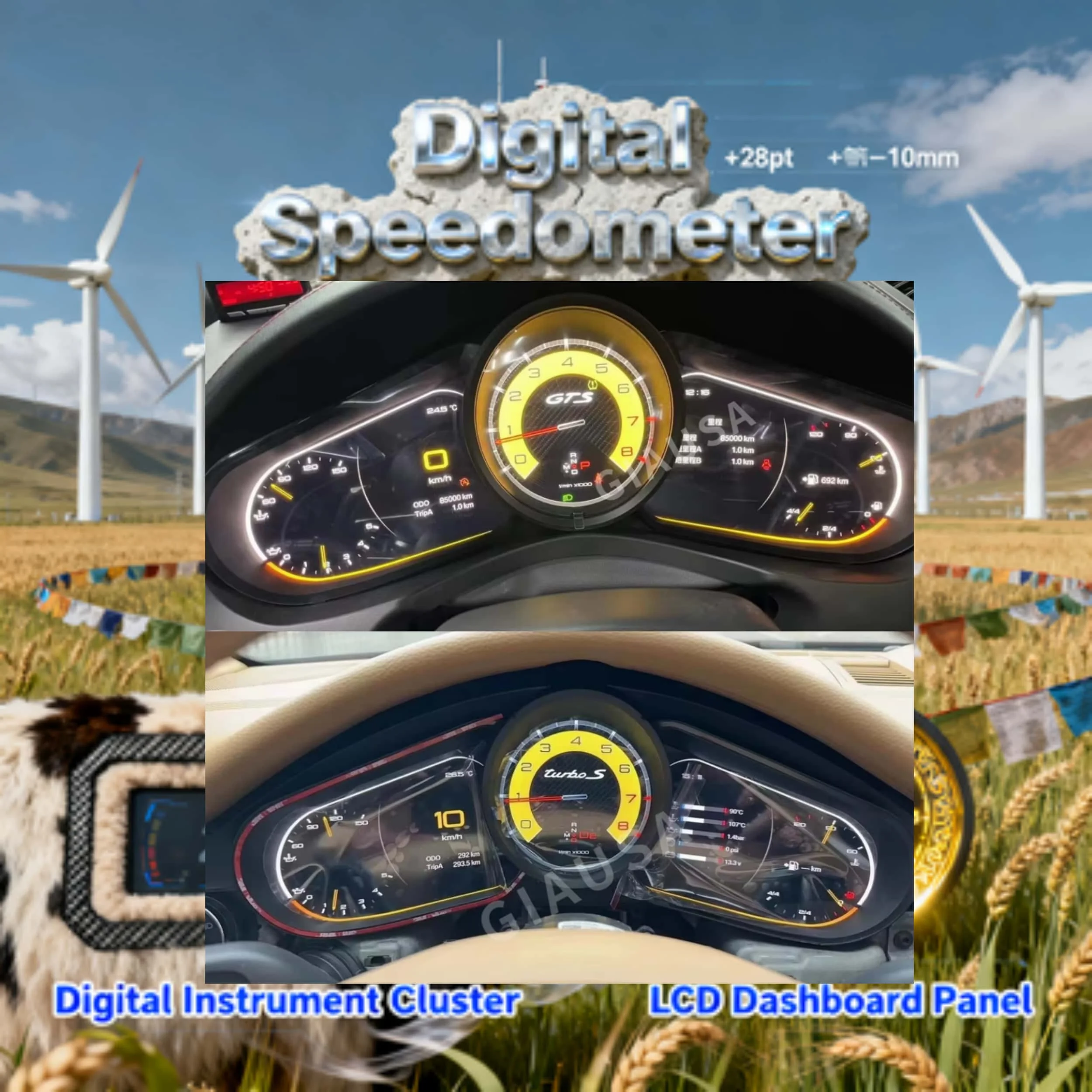 

12,3-дюймовая виртуальная приборная панель LCD для Porsche 911 2012-2019, спидометр, экран приборной панели на базе Linux