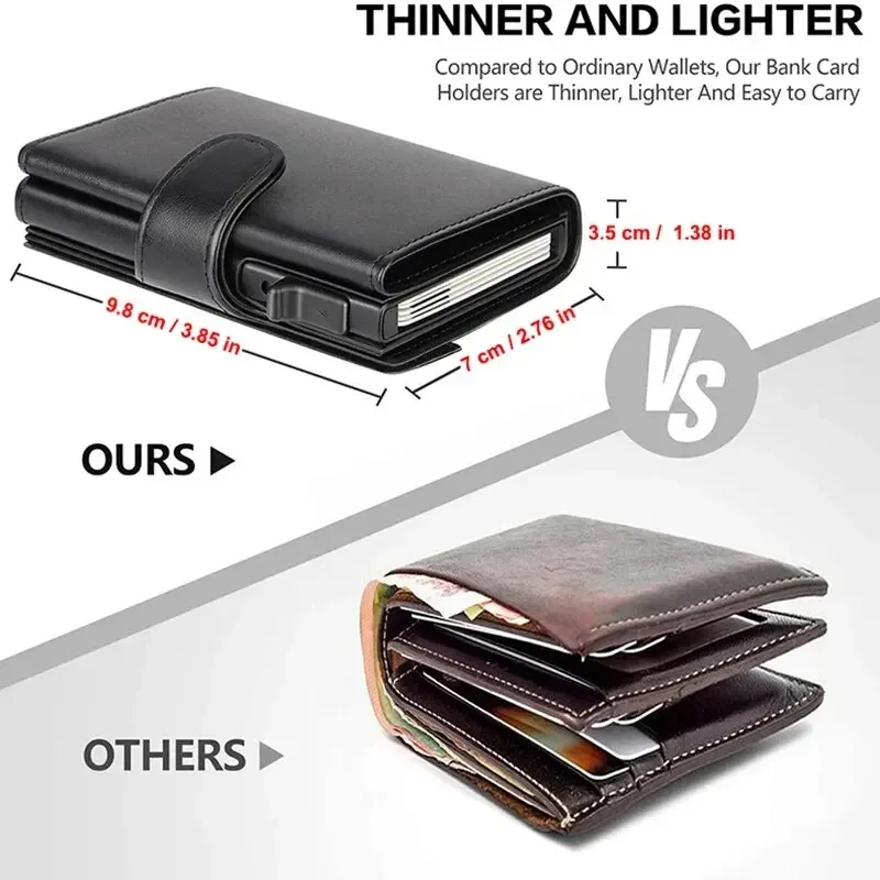 RFID Blocking Microfiber Genuine Leather Men Wallets Fashion Trifold Card Holder Money Bag Smart Slim Thin Coin Pocket Purse