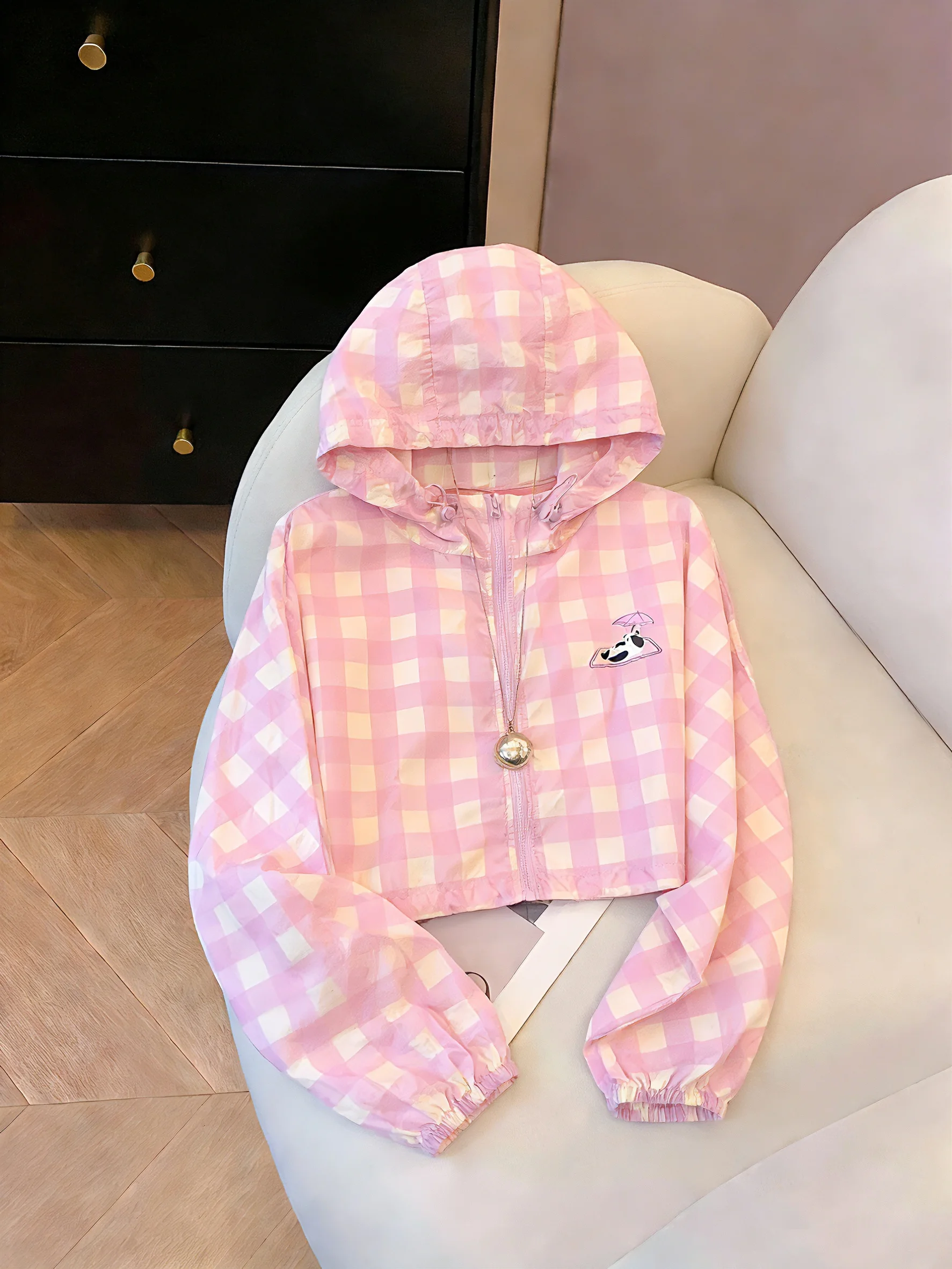 haut-court-chic-rose-a-carreaux-a-manches-longues-et-a-capuche-pour-femme-style-coreen-decontracte-et-polyvalent-protection-solaire-collection-printemps-ete