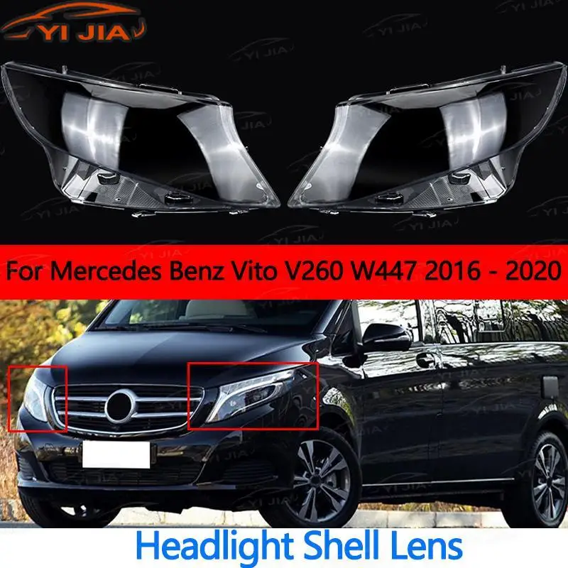 

Для Mercedes Benz V-Class V260 W447 Vito 2016-2020 автомобильные передние фары крышка водостойкая прозрачная линза корпуса фары
