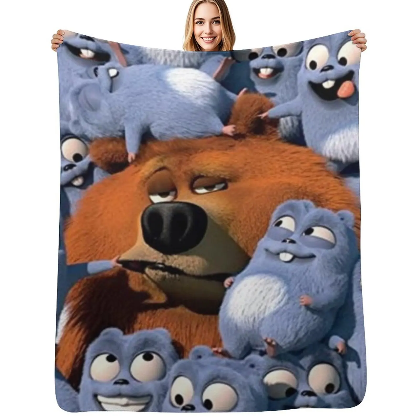 

Grizzy and the Lemmings Throw Blanket All Weather Soft Throw Blanket for Sofa