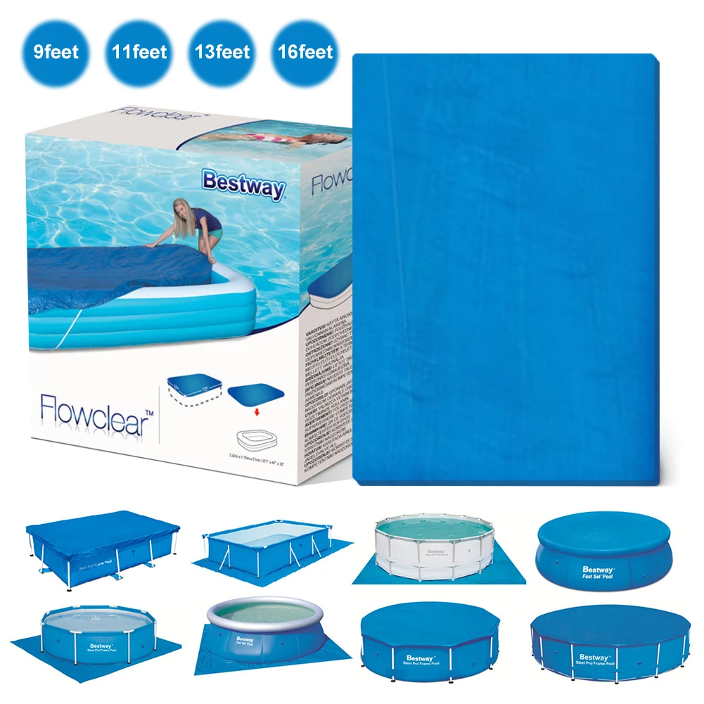 Pool Liner Pad 9/11/13/16' Durable Puncture Resistant Floor Mat Home Pool Bottom Protection Mats Outdoor Pool Liner Pad