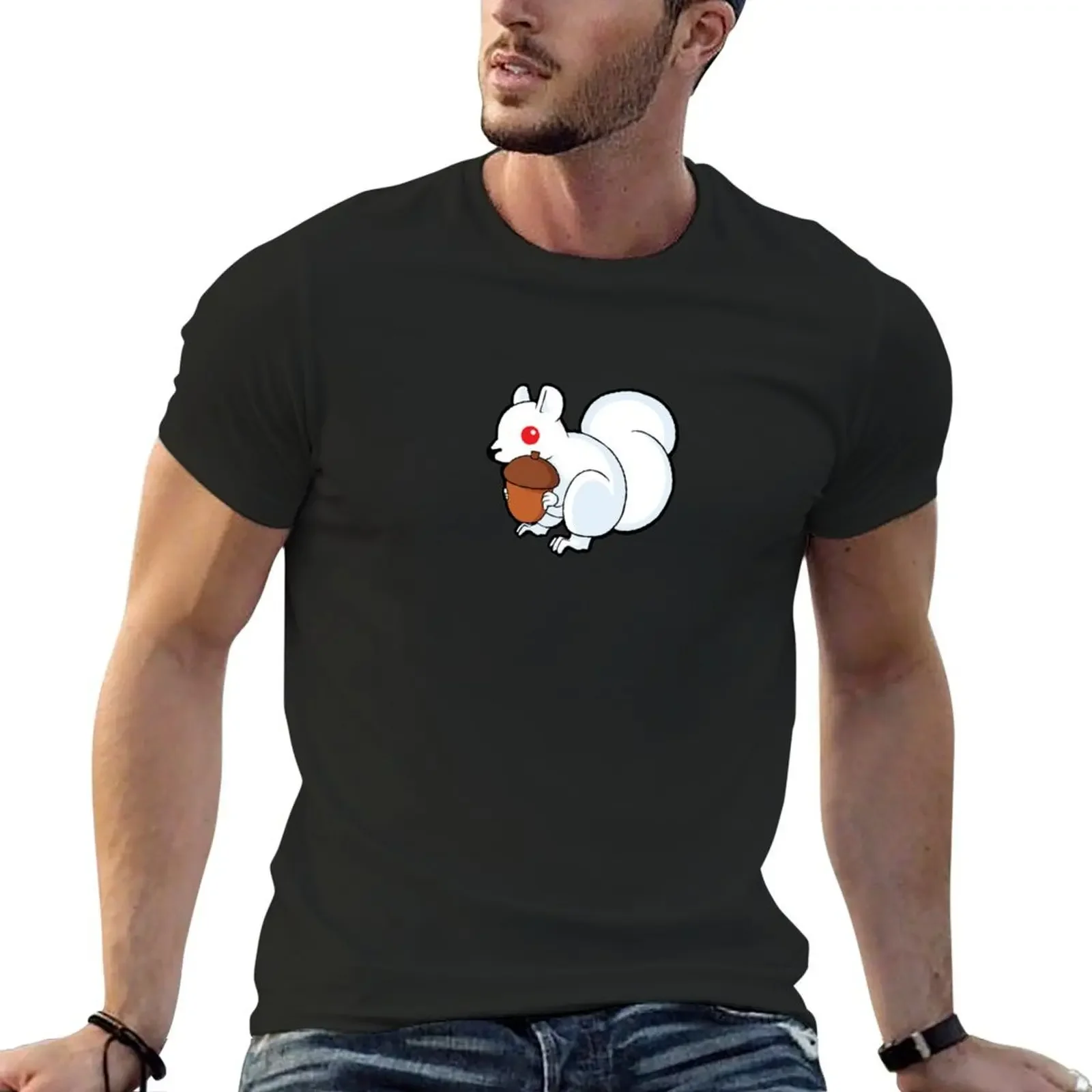 Little Albino Squirrel T-Shirt graphic t shirt vintage boys animal print quick-drying Men's t shirts