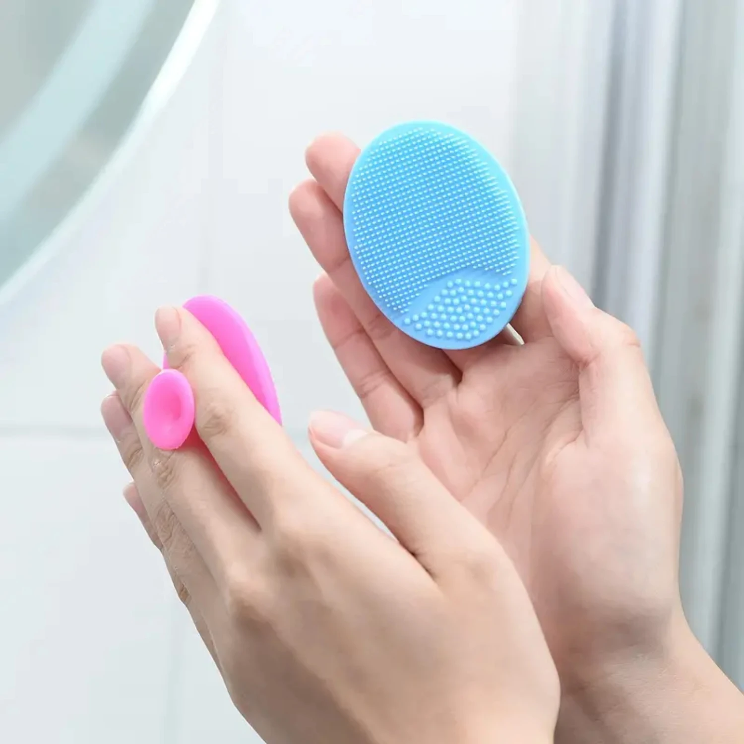 Soft Gentle Exfoliating Silicone Facial Cleansing Pad Scrubber Set - Pack of 2 for Face Exfoliation and Massage. Amazing Cool Gi