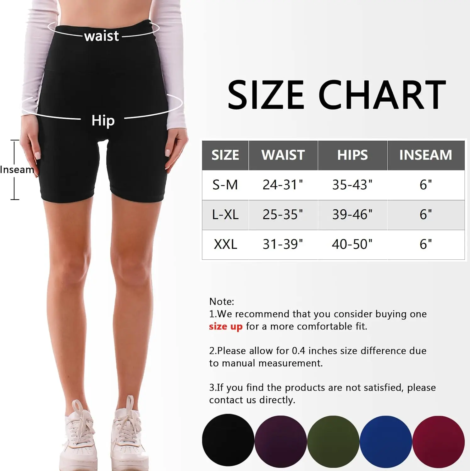 Ipletix High Waisted Biker Shorts for Women-6" Workout Gym Running Yoga Shorts