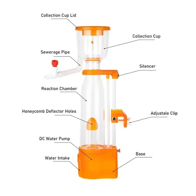SQ-70/90 Plus  Internal Protein Skimmer Filter with DC Pump for 50-140L Nano Coral Reef Fish Tank
