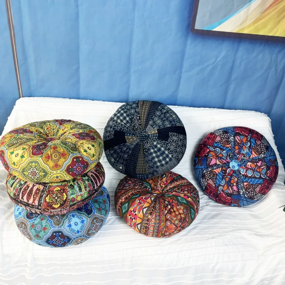 Multi-functional Round Bohemia Style Meditation Cushion PP Cotton Filling Thickened Floor Pillow Soft Colorful Futon Yoga