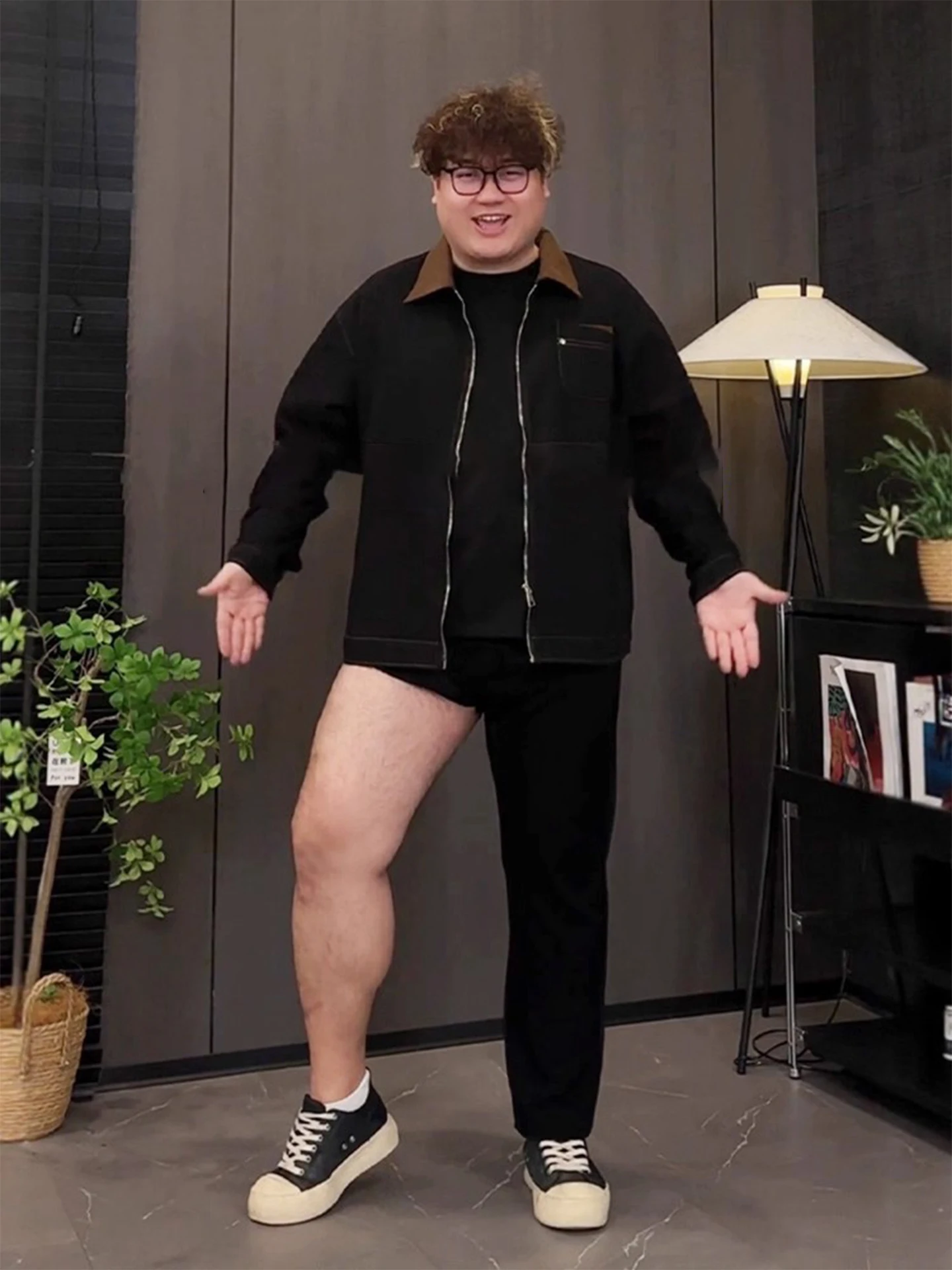 

Slimming Knife Fleece Lined Jeans Men's Autumn Winter Thick Leg Large Butt Straight Leg Bell Bottoms High Waist Fit Jeans