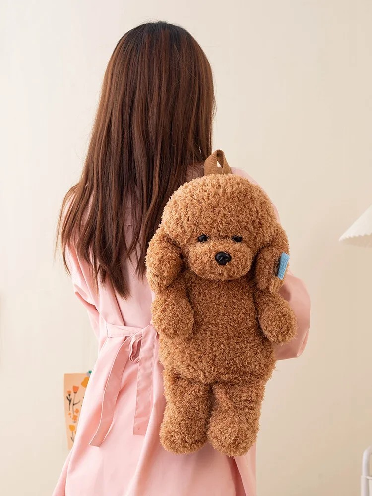 Soft Teddy Dog Backpacks Poodle Bag Schoolbags  Girls Shoulders Bags Plush Stuffed Animal Studen Backpack Puppy Toys for Boy