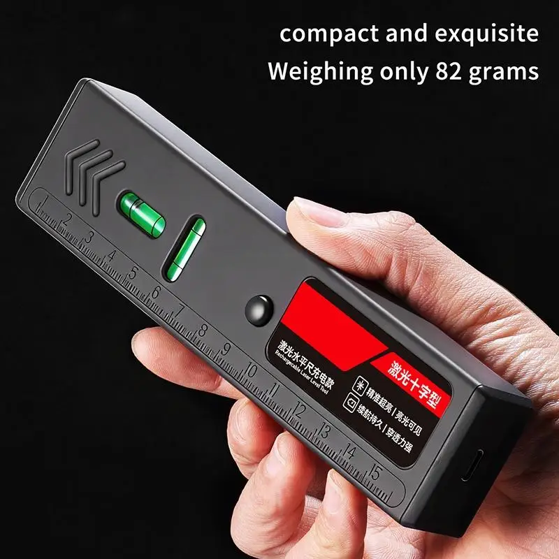 Portable Laser Level High Precision Beam Magnetic Base Type C Rechargeable for Carpenter Woodworking Wall Installation