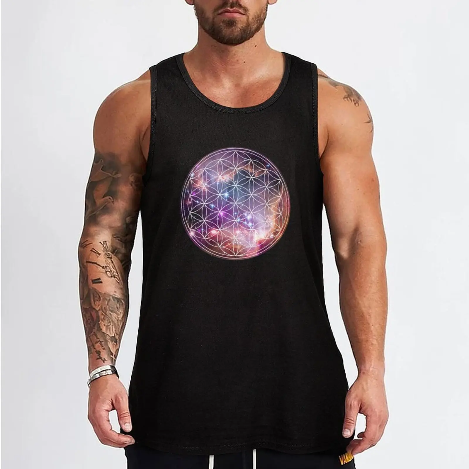 Flower of Life Sacred Geometry Tank Top training weight vest gym for men basketball clothing gym accessories man