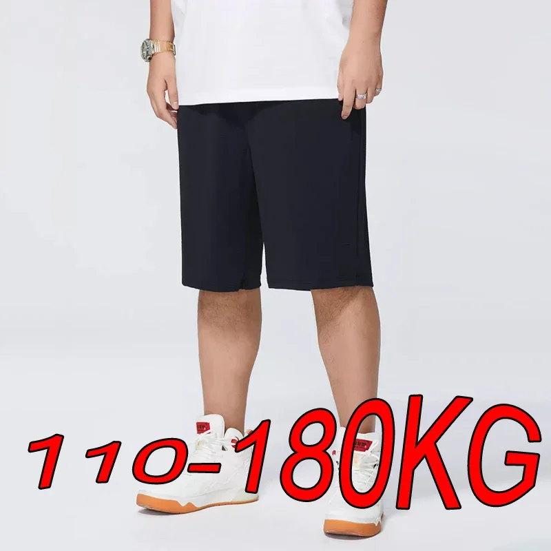 

Plus Size Running Shorts for Men Summer 110-180KG Quick Drying Fitness Sport Shorts with Pocket Male Workout Basketball Trousers