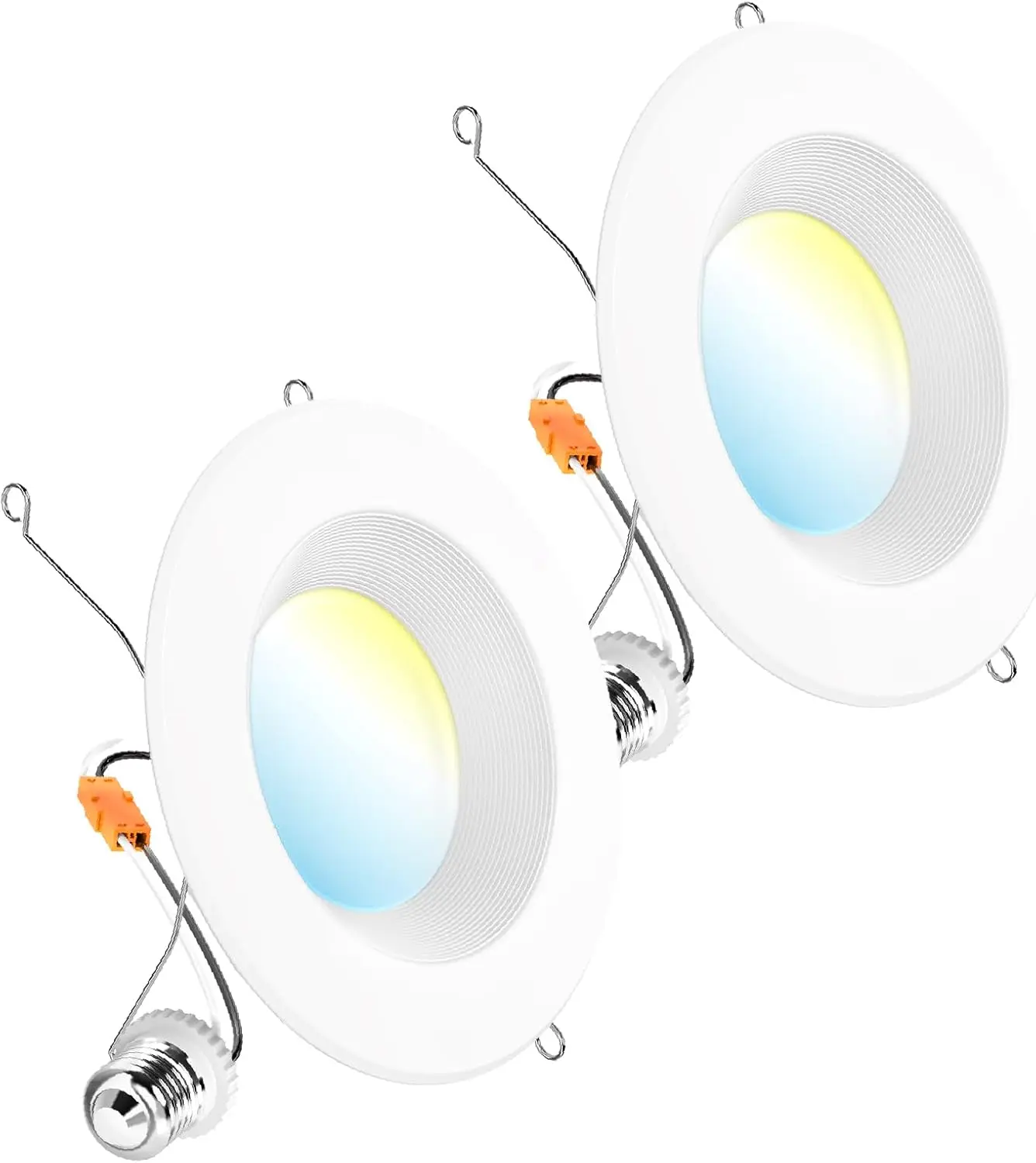 

Встраиваемые светильники Sunco 6 футов, 965 лм, банка с регулируемой яркостью 13 Вт, эквивалент 75 Вт, 5-цветная отделка CCT, перегородка, влагоотводящий рейтинг, 2 шт.