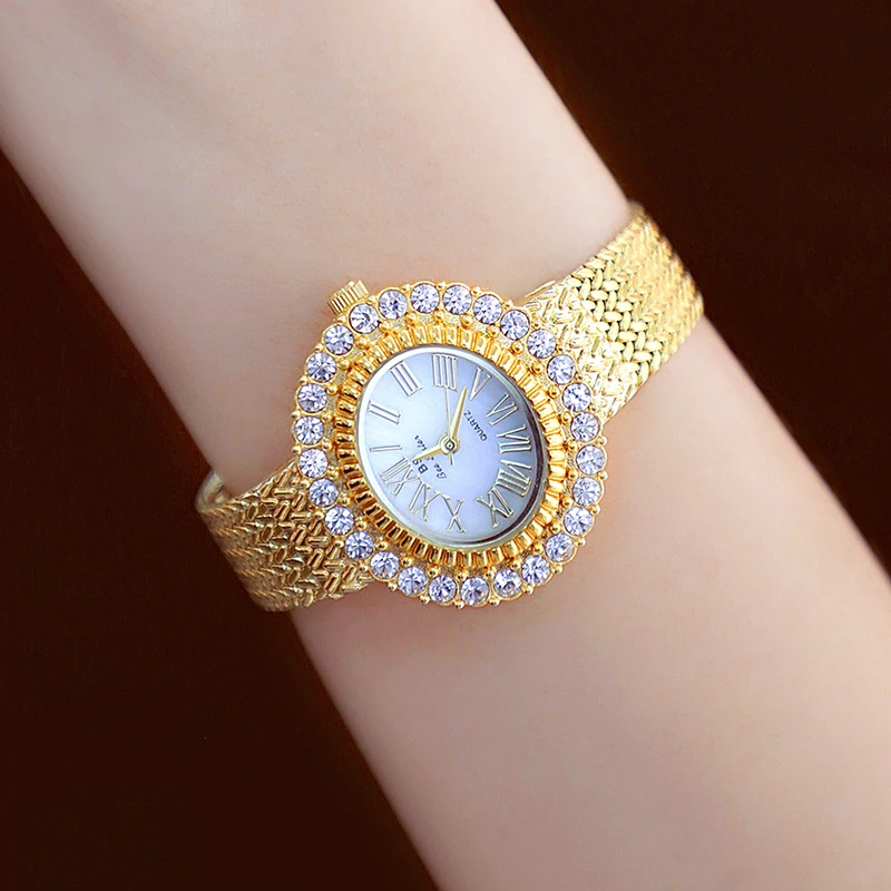 2022 orologi di moda per le donne orologio al quarzo in cristallo d'oro di marca di lusso da donna orologio elegante femminile impermeabile in acciaio inossidabile