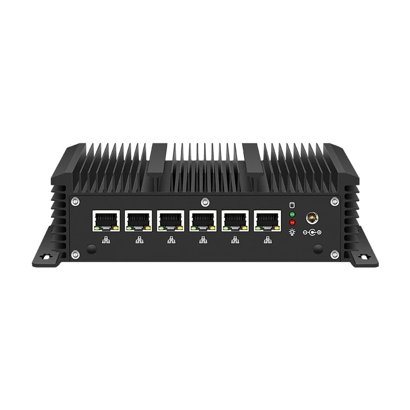 Intel-i7-10710U Industrial Mini PC with 6xRJ45 I225/I226 LAN 4xUSB3.0 2xRS232 Support Linux Ubuntu 3G/4G WIFI Windows10 Ready