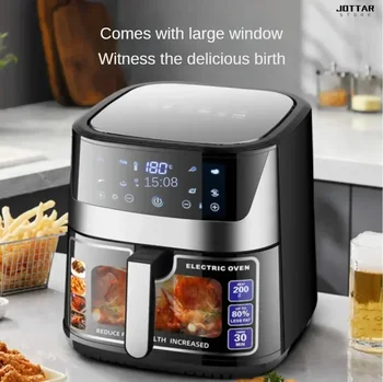 Image New intelligent household air fryer. Multifunction. Visual. Automatic. Large-capacity. Electric fryer oven all-in-one.