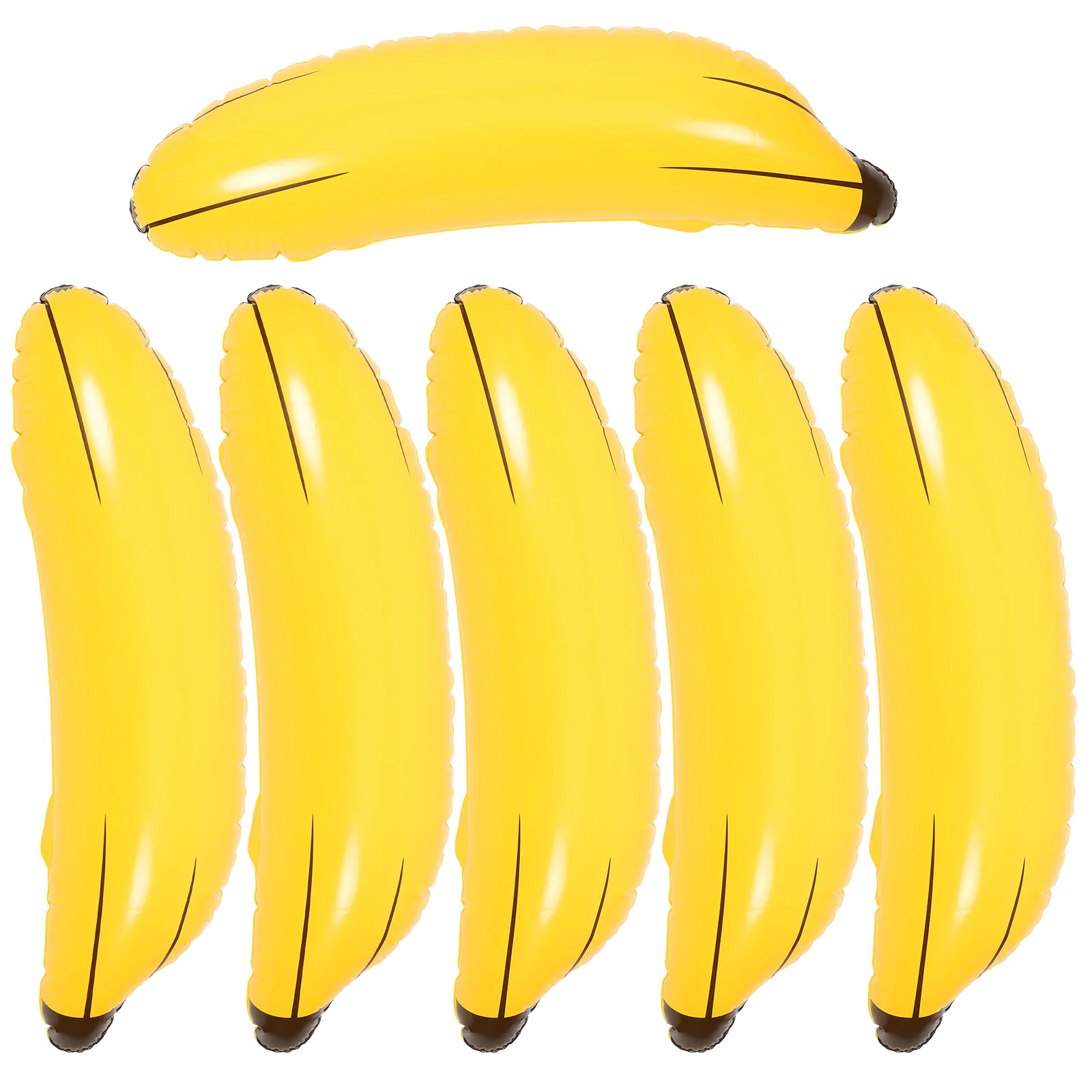 PVC Inflável Banana Modelo Brinquedo, Flutuador Props, Brinquedo Criativo, 6Pcs