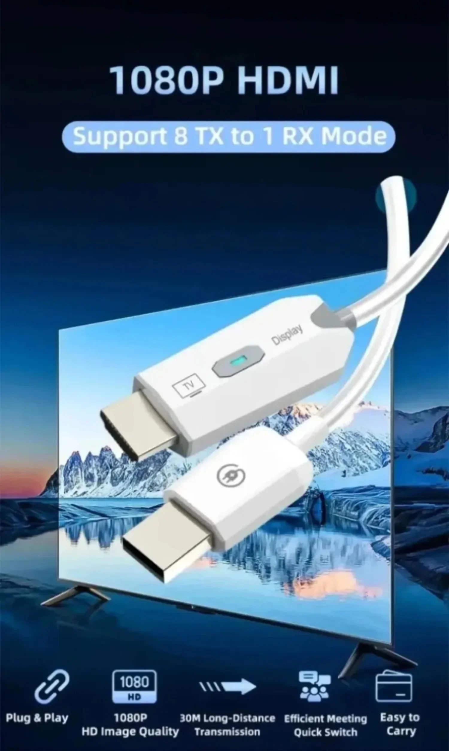 5.8G Point to Point 4K HDMI-Compatible Wireless Extender 50M Transmitter Receiver Stable Signal No Interference for Meeting – Detail 2