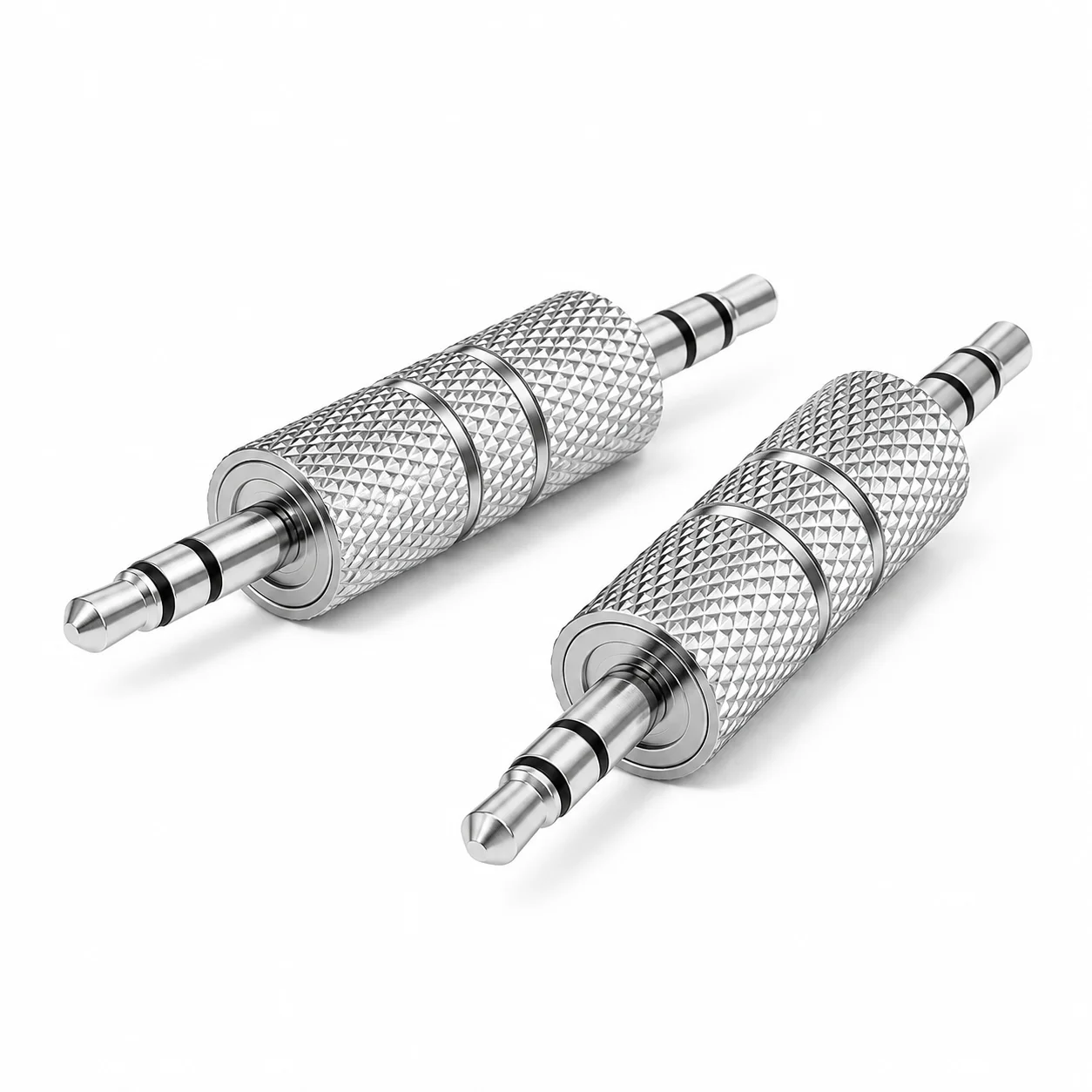 2PCS 3.5mm 3 Pole Stereo Male to Male Audio Jack Adapter Straight AUX Plug Coupler Connector for Headphone Speaker Car Audio Use