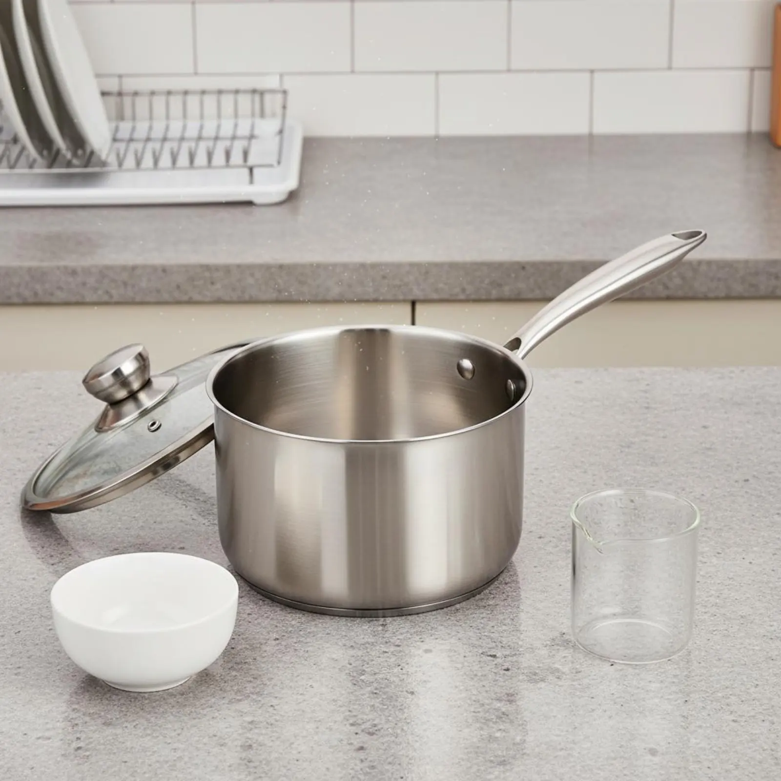 Small Milk Pan Coating without Infant Meals Cooking Pot Stainless Steel Saucepan with Steamer Dishwasher Safe Small Soup Pot