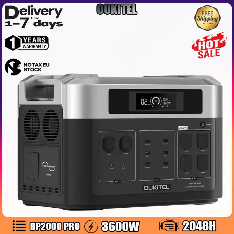 Oukitel Bp2000Pro Station d'énergie solaire Portable 3600W2048Wh générateur solaire maison Camping en plein air Station de charge de secours d'urgence Oukitel Bp2000Pro Station d'énergie solaire Portable 3600W2048Wh générateur solaire maison Camping en plein air Station de charge de secours d'urgence