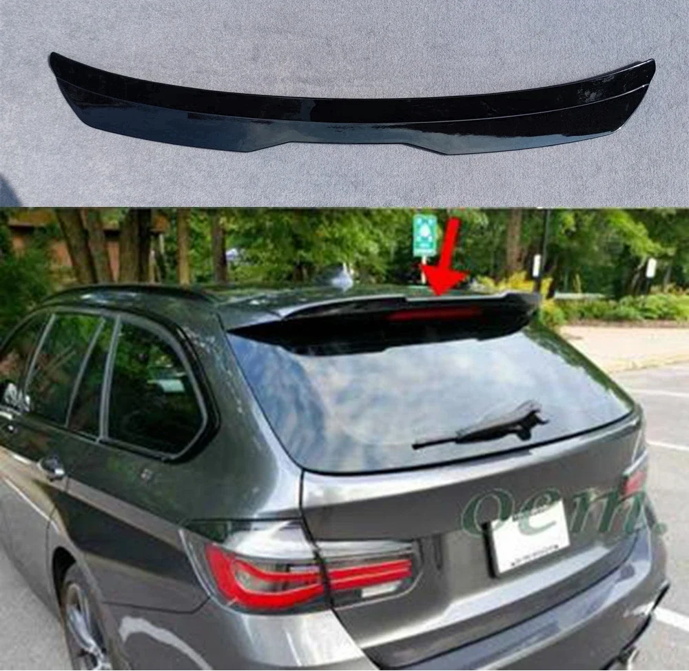 for BMW 3 F31 M-PACK FACELIFT 3 Series Touring 2012-2018 ABS Plastic Car Tail Trunk Wing Rear Roof Spoiler SPOILER Black