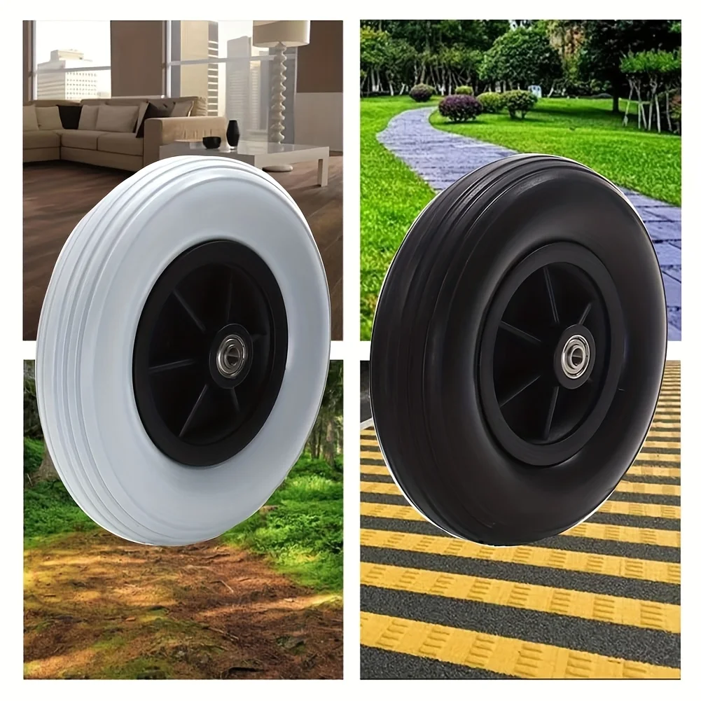 1/2pcs 200×50 Wheelchair Front/Rear Solid Wheels with 8 mm Bearings, Non-Inflatable Wheelchair Tire Accessories Durable Solid