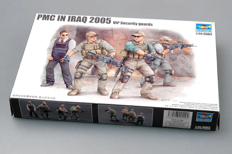 Trumpeter 00420 1/35 Scale US PMC Protecting Operator Iraq 2005 Soldier Miniature Figure Plastic Assembly Building Model Kit