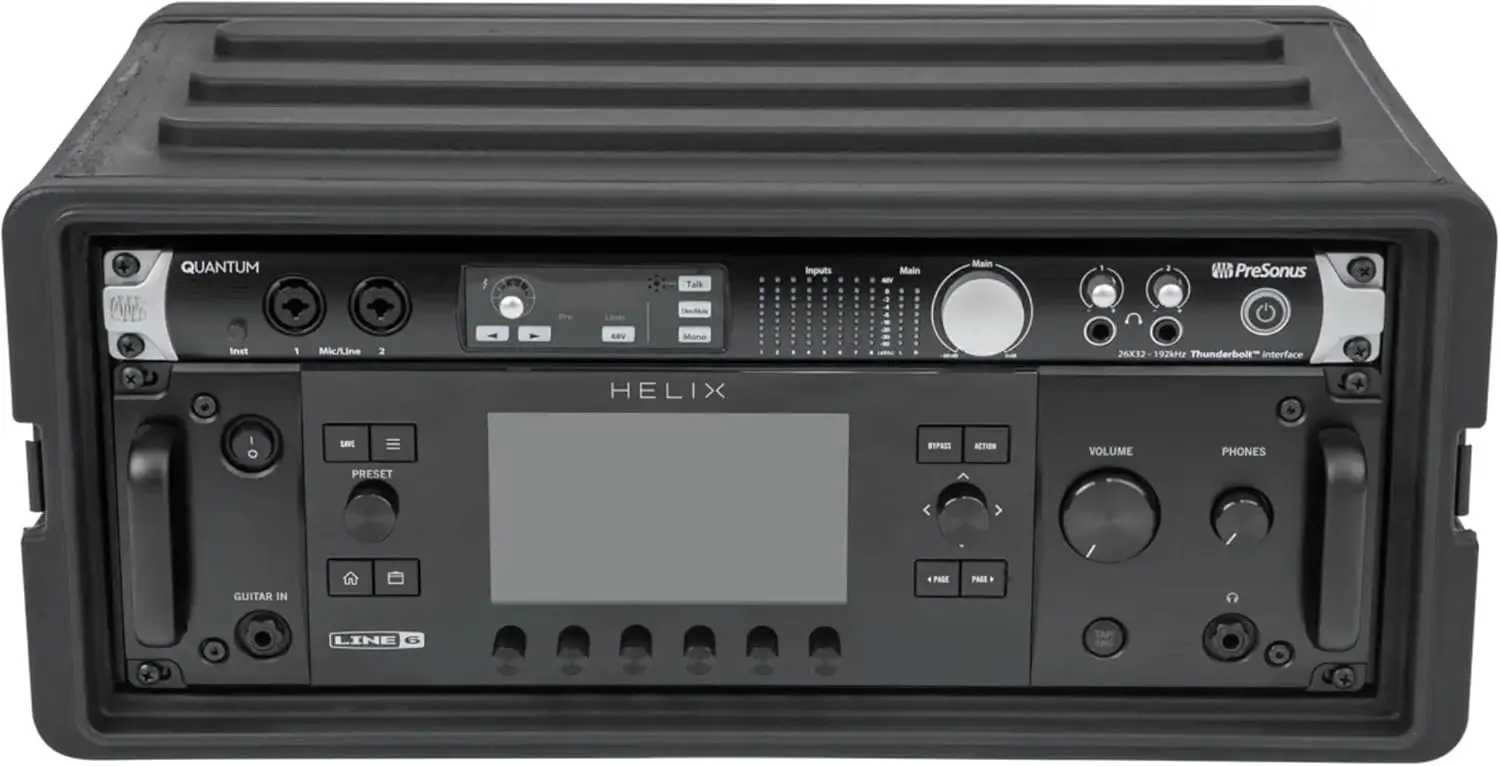 Durable Polyethylene Gear Protector, Stackable, Waterproof with Twist Latches & Rubber Feet for Musicians