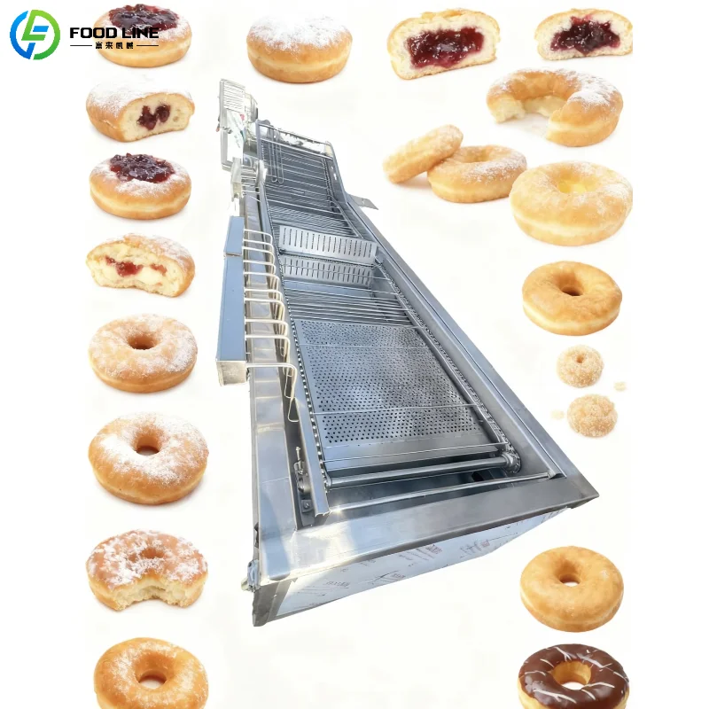Customized Heavy Duty Donut Production Line SUS 304 Stainless Steel Donut Making Machine Outstanding Performance