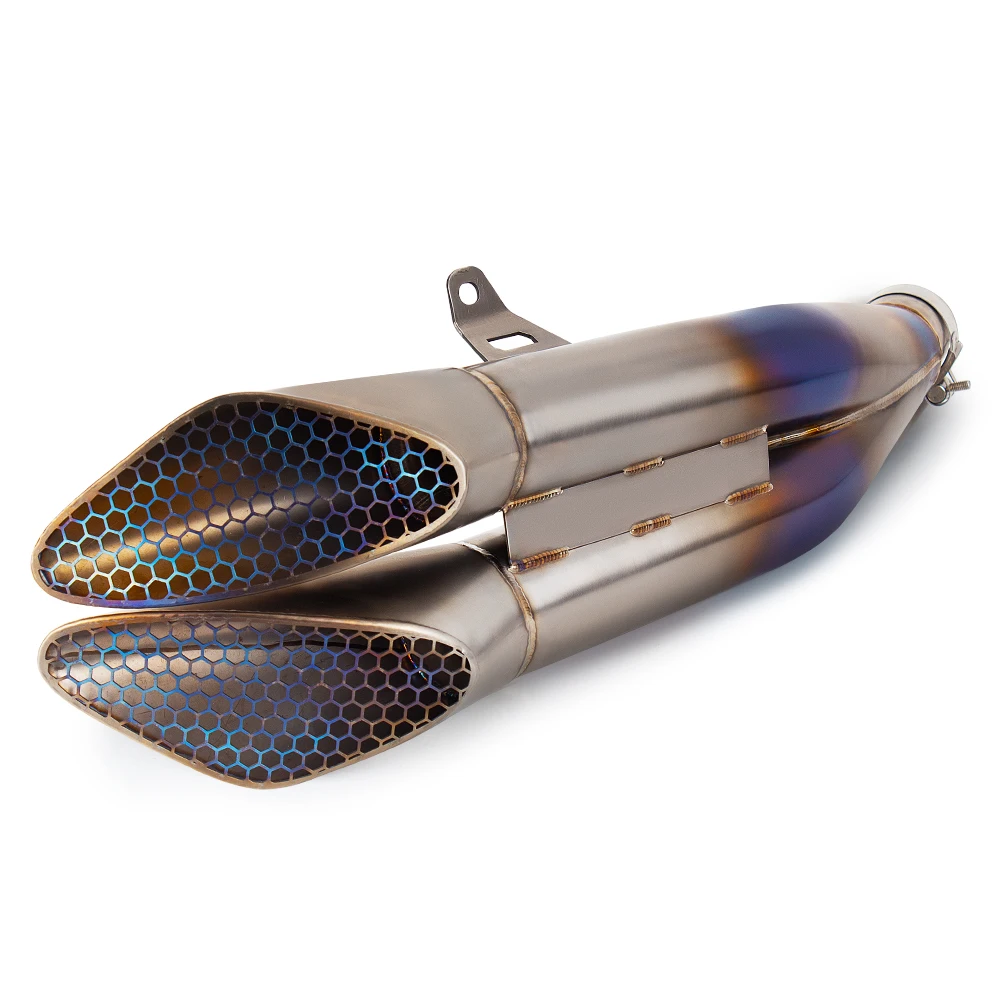 

Надевается для kawasaki ZX10R 51 мм, выхлопные системы мотоцикла, комплект для побега GP Racer, полностью титановый сотовый кованый глушитель