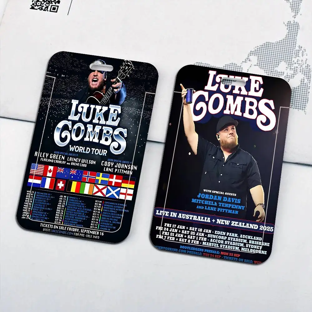 

Держатель для ID-карты/бейджа унисекс с ремешком на шею Singer Luke Combs Popular Music для работы, выставок, школы