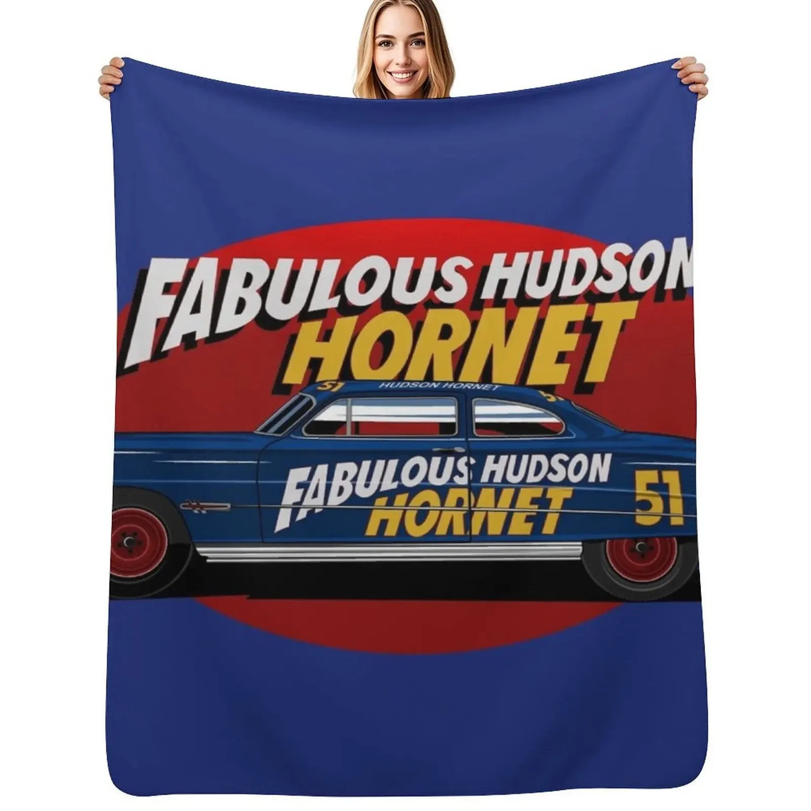 

Fabulous Hudson Hornet illustration by petrothings Throw Blanket Extra Large Throw Moving Flannel Blanket