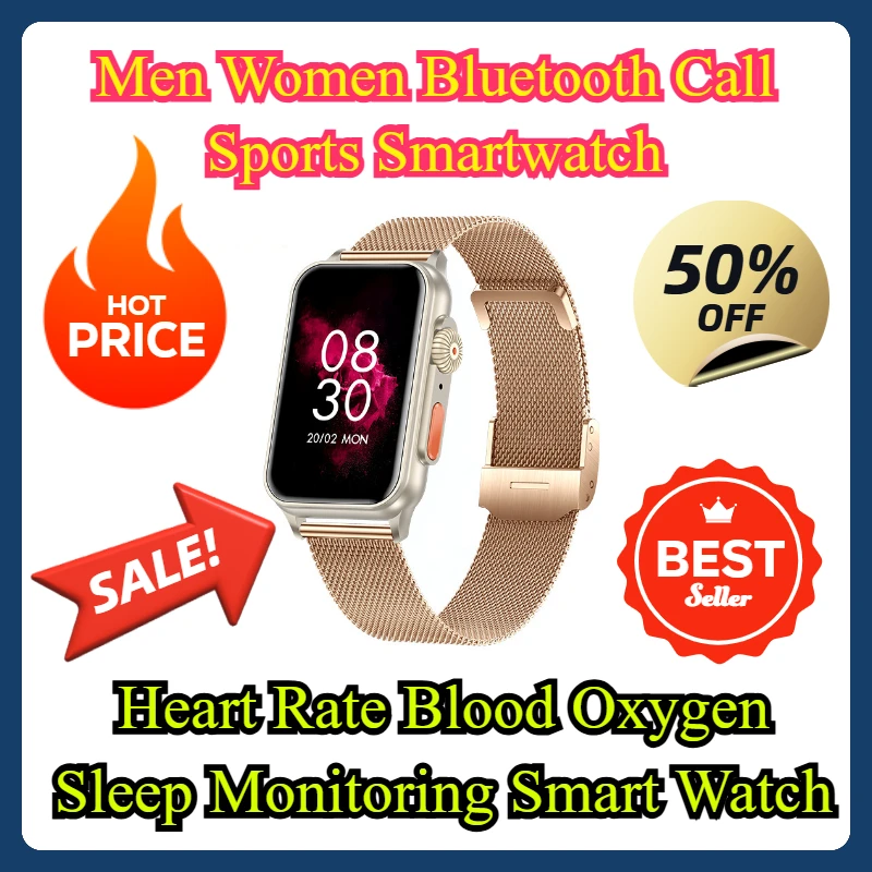 Heart Rate Blood Oxygen Sleep Monitoring Smart Watch Men Women Bluetooth Call Sports Smartwatch