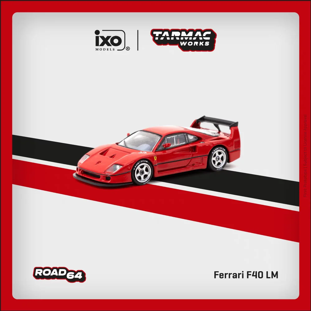 TarmacWorks 1:64 TW Ferrari F40 LM Red Alloy Car Model