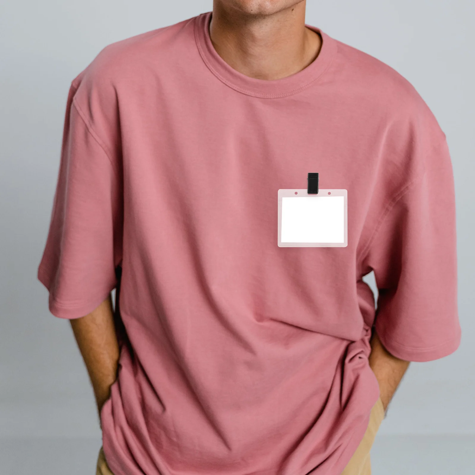 100 قطعة شارة لاصقة من البلاستيك حامل بطاقة تعريف الاسم الربيع للعمل شارة المنظم اللوازم المكتبية المعرض التجاري استخدام الحدث #3