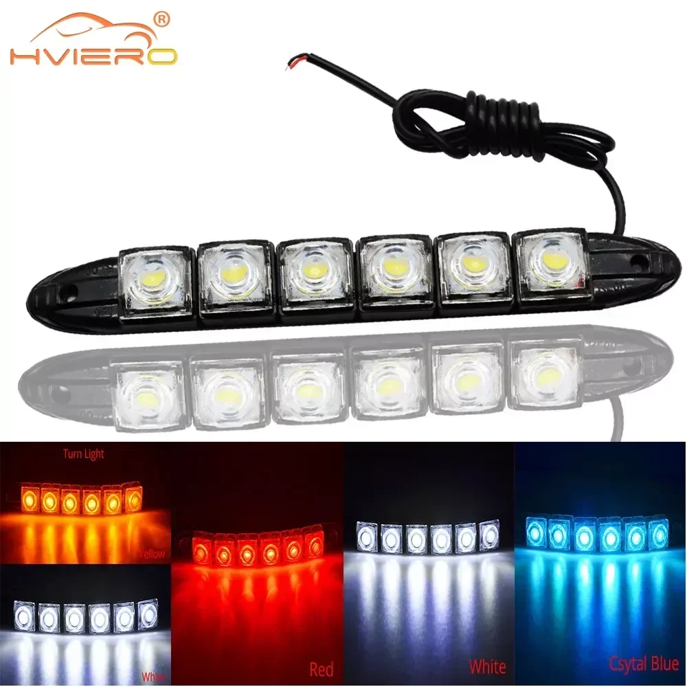 

1X 6 9 10 12 16 20Leds Car Flexible Day Lights COB Driving Daytime Running Auto Fog Lamp Waterproof Bulb Automobile Styling LEDS