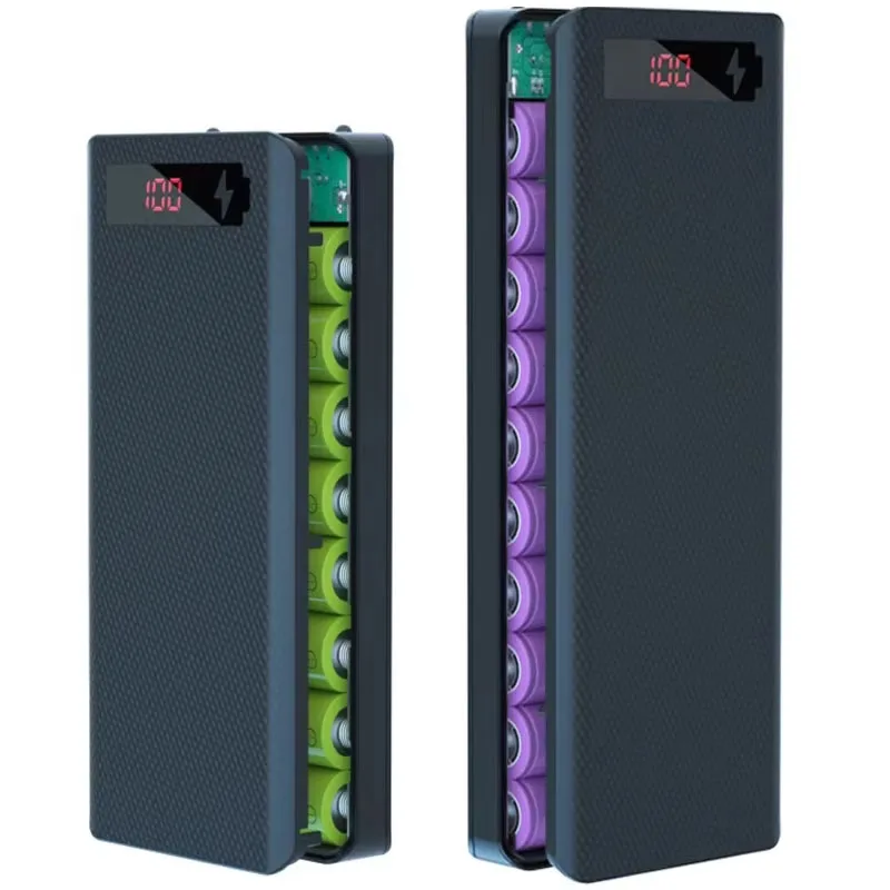 

10/8*18650 Power Bank Держатель батарейного отсека Портативный двойной USB Type C Зарядный корпус Чехлы для батарей Съемные чехлы