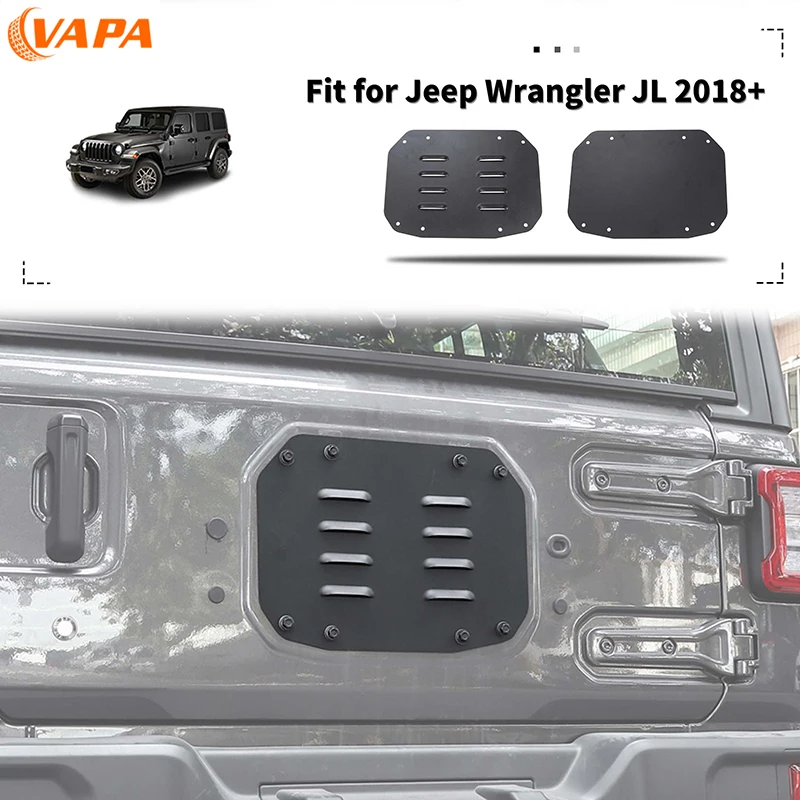 

Car Tailgate Exhaust Cover Plate Spare Tire Delete Filler Plate Tailgate Vent Cover for Jeep Wrangler JL 2018 Up