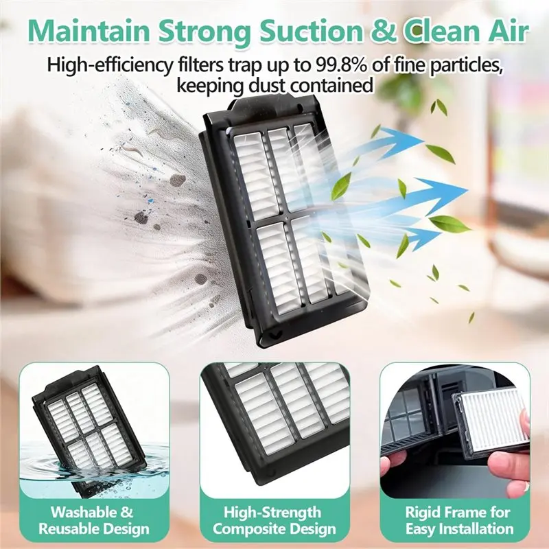 B82B-For Combo Robot Vacuum Vacuum Brush Dust Bag Filter Roller Mop Replacement Accessories
