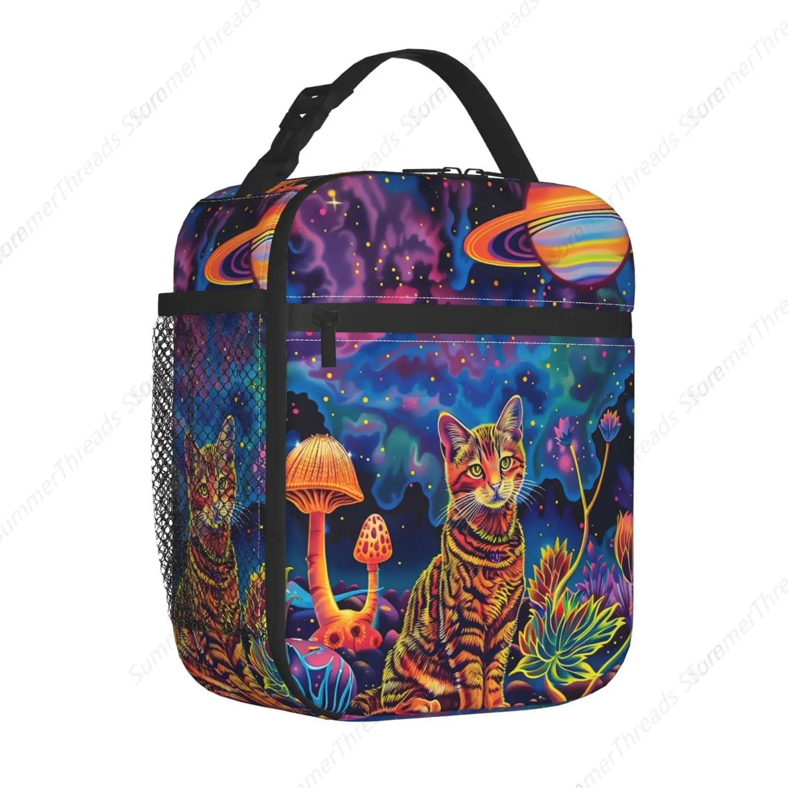 صندوق غداء كوني للقطط للنساء والأولاد والبنات والأطفال، حقيبة غداء معزولة للقطط والقطط المبردة للمدرسة والنزهات والمكتب والعمل #3