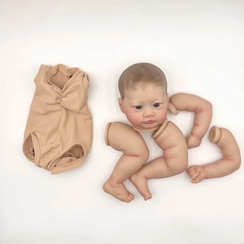 NPK 19'' Reborn Dolls Kit Lali Painted Doll Kit Unfinished Doll Parts with Hand Painted Hair Lifelike Doll