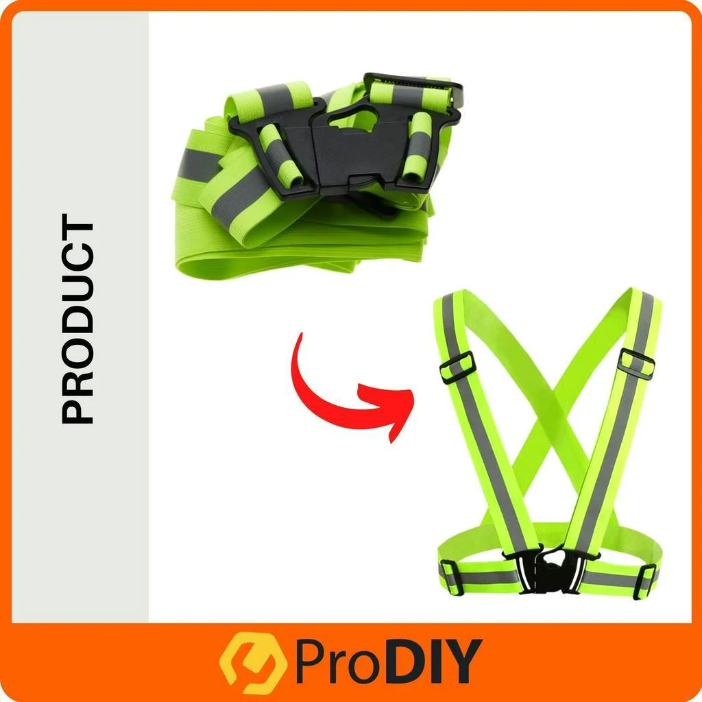 Adjustable Reflective Safety Belt Vest Fluorescent Green / Orange Night Visibility for Outdoor Sports