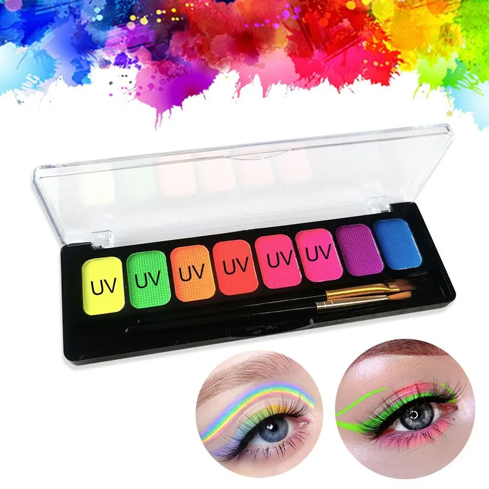 New 8 Color/set Easy To Use Fashion With Make Up Brush Face Makeup Oil Painting Art Body Paint Eye Liner Face Painting