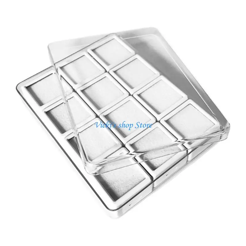 

Acrylic Jewelry Display Box Clear Lid Sponge Padding Protective Case for Gemstones Diamonds Rings Earrings Storage