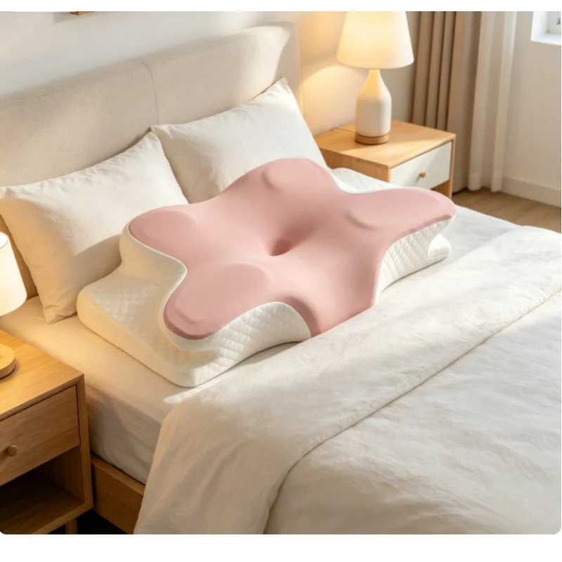 

Home Cervical Pillow Summer Cold Memory Cotton Slow Rebound Butterfly Neck Sleeping Pillow