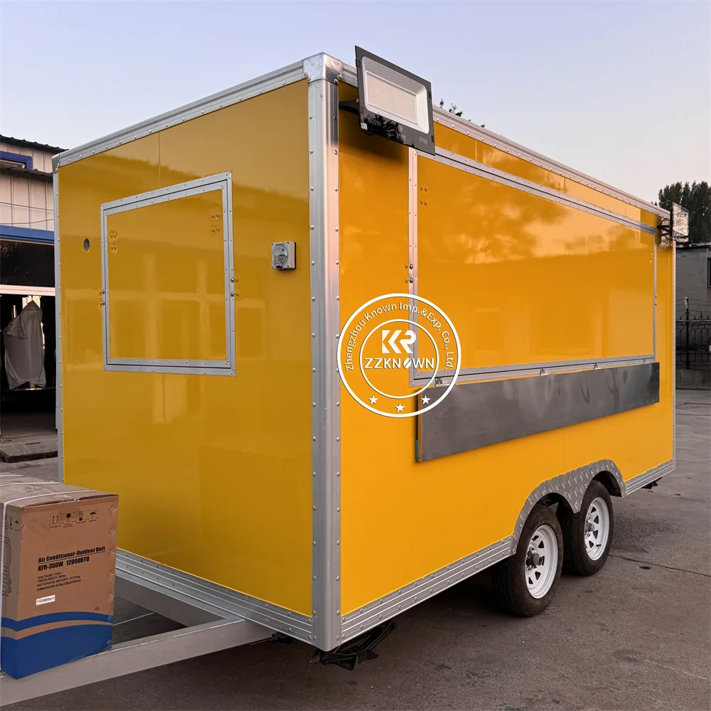 Mobile Street Burger Truck Customized Catering Food Truck Hot Dog Food Trailer With Professional Kitchen Setup