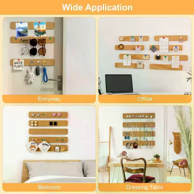 /TPz/Cork Board Strips Self Adhesive Small Cork Board For Wall Desk Home Classroom Office For Paste Notes Photos Schedules 1pcs